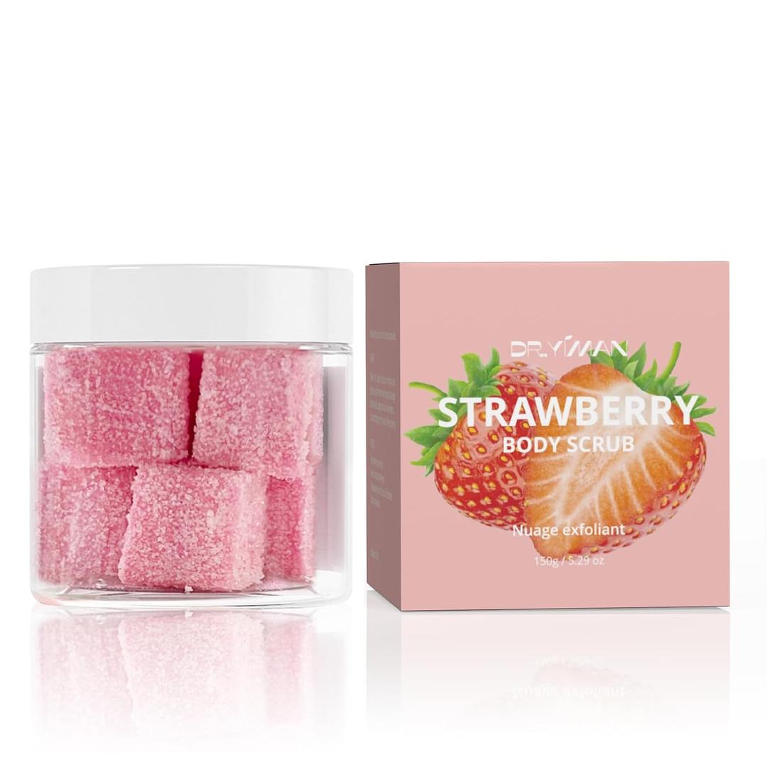 Strawberry Body Scrub,Exfoliating product, 150g/5.29 oz, lmproves skin tone and skin elasticity, suitable for rough and dry skin, excessive keratin buildup, and uneven skin color.