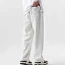 Men's Casual Baggy Wide Leg Lounge Travel Pants Streetwear with Pockets (Gray, XXL)