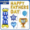 21pcs Father Day Balloons Set, Dad Standing Aluminum Balloon Happy Father Day Foil Balloon Set, Blue Best Dad Day Birthday Party Decoration Balloons