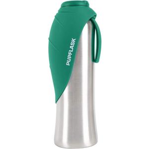 PupFlask Large Dog Water Bottle | 27 or 40 OZ Stainless Steel | Convenient Dog Drink Dispenser | Puppy Travel Water Bowl | Portable Pet Hydration Bottle | Leak Proof | Perfect Size for All Breeds (Quetzal Green)