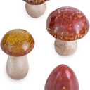 Ceramic Mushrooms Figurine Garden Decor, Lawn Mushrooms Decor, Garden Pots Decoration, Set of 4, 3 Inches High