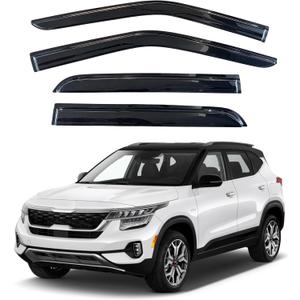 KPY Window Visor Compatible with Kia Seltos 2021-2025, 4PC Rain Guard Side Window Vent Deflectors Tape-On Mugen Style, 2021 2022 2023 2024 2025