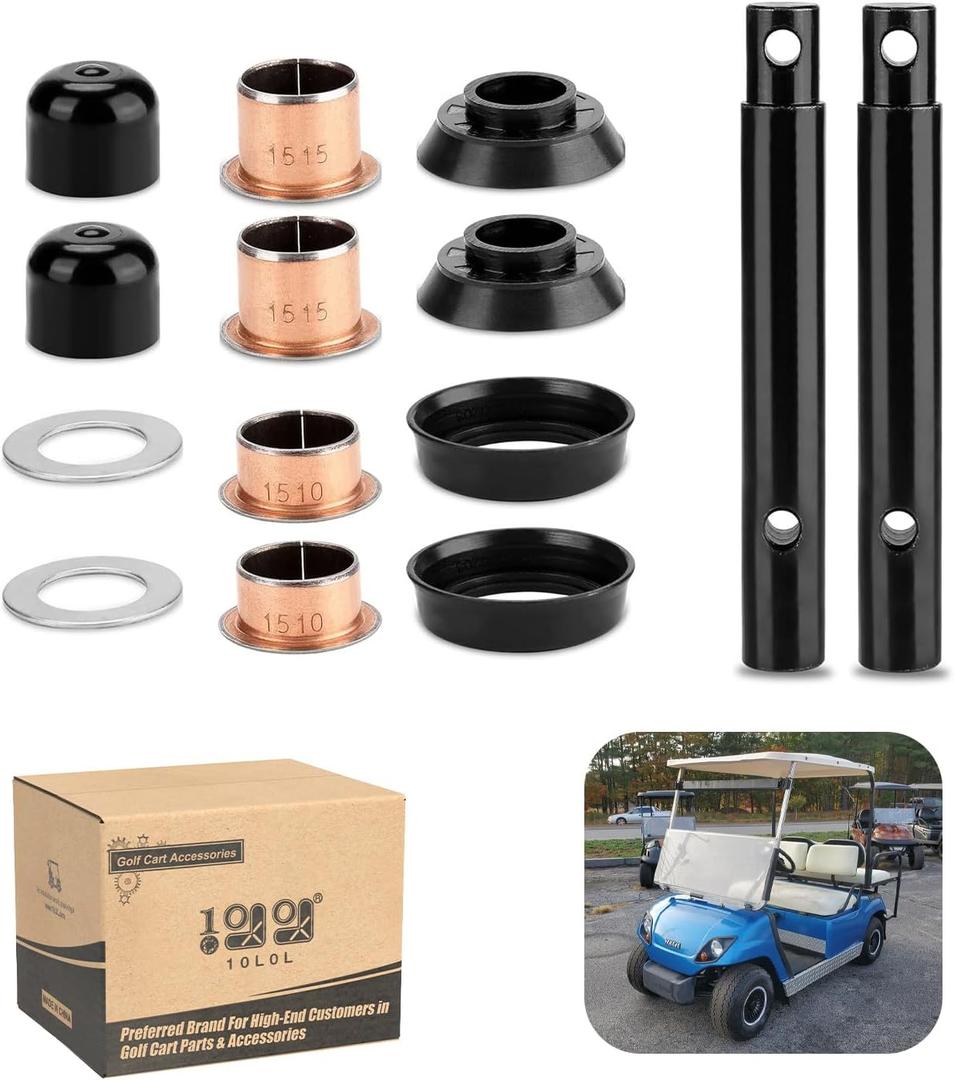10L0L Golf Cart King Pin and Bushing Kit for Yamaha G2 G8 G11 G14 G16 G19 G20 - Golf Cart Steering Knuckle Kingpin and Bushing Kit OEM J55-F3516-00, J38-23528-00,J38-23527-00