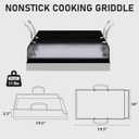 Utheer 19.5" x 10" Ceramic Nonstick Stainless Steel Griddle for Gas, Charcoal & Grill, Large Stove Top Griddle, Non-Toxic, PFAS/PFOA/PTFE Free, Oven Up to 500F, for BBQ, Camping & Kitchen
