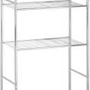 Honey-Can-Do 4-Tier Over-The-Toilet Storage Shelf - Space-Saving Steel Bathroom Restroom Organizer with Neutral Chrome Finish, Ideal for Towels, Toiletries, & Essentials - 24"W x 68"H x 11"D