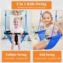 Kids Swing Seats Indoor Hand-Made Net Swing with Adjustable Rope Tree Swings for Kid Child Backyard Playground Swings Outside Indoor (Blue