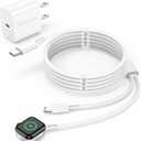 Apple Watch Charger,2-in-1 USB C Charger for iWatch & iPhone,3FT Fast Charging Cable with 20W Fast Wall Plug for Apple Watch Series 8/7/6/5/SE & iPhone14/13/12/AirPods (White)
