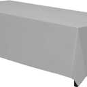 Gee Di Moda Rectangle Tablecloth - 70 x 120 Inch Silver Table Cloth for 6 or 8 Foot Rectangle Tables - Heavy Duty Washable Fabric - for Holiday Party, Dinner, Weddings, Baby Shower & Events