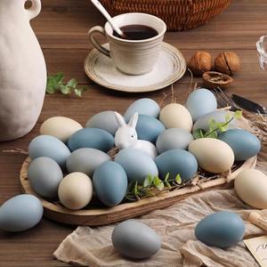 Gejoy 24 Pcs Neutral Easter Eggs Plastic Fake Chicken Eggs 2.36 Inch Vintage Boho Easter Decor Pastel Bowl Vase Fillers Farmhouse Spring Decorations for Home Table DIY Craft (Pastel)