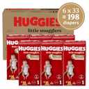 Baby Diapers Size 1 (8-14 lbs), 198ct, Huggies Little Snugglers Newborn Diapers