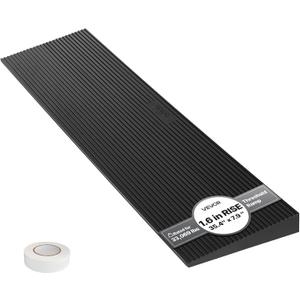 VEVOR 1.6" Rise Cuttable Threshold Ramp for Doorways, 35.4" Wide Natural Rubber Wheelchair Ramp, Non-Slip Solid Rubber Ramp with Double-Sided Tape for Doorways,Driveways,Bathroom,Smooth Tile