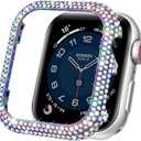 Mosonio Metal Case Cover Compatible with Apple Watch S11 S10 46mm, Full Bling Metal Watch Frame for Women, Shiny and Durable Protective Case Cover for iwatch Series 11 10(Colorful,46mm)