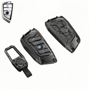 Heavy Zinc Alloy Key fob Cover, Keychain, Key Case, Accessories Compatible with BMW 5 6 7 Series X1 X2 X3 X5 X6 X7 Series (Model-A)
