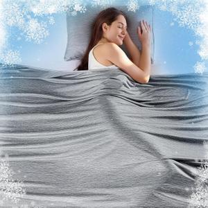 KMUSET Cooling Blanket King Size (90"x108"), Double Sided Summer Cooling Blankets for Hot Sleepers & Night Sweats, Lightweight Blanket for Sofa Bed Couch & Bedroom, House Warming Gifts Light Grey
