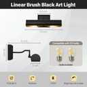 Black Dimmable Art Picture Light: 12" Brass Hardwired Display Wall Lights - Vintage Art Decor Sconce Lighting Over Pictures Frame - Linear Artwork Light for Gallery Museum Painting E26 Bulbs Included