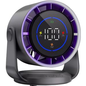 Table Fans, Desk Fan with Battery Operated, Ultra Quiet Wall-Mounted Desk Fan, 100 Speeds, 105Tilt, Long Lasting Power, Portable Fan for Office, Bedroom, Kitchen, Home, Outdoor