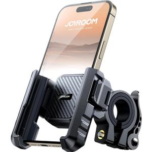 JOYROOM Motorcycle Bike Phone Holder Mount - [Not Block Camera] Bicycle Phone Holder Handlebar Cell Phone Clamp - [Silicone Wrapped] Scooter Phone Holder for iPhone Samsung 4.7''-7'' Smartphones