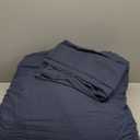 CozyLux Navy Blue Comforter Set Queen Size, 3 Pieces Solid Breathable Quilted Style Bedding Sets, Luxury Fluffy Soft Microfiber Comforter for All Season (1 Comforter & 2 Pillowcases)