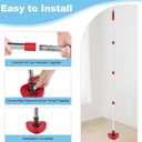 Spin Mop Handle & 2 Mop Base Replacement for O-Cedar RinseClean 2 Tank System, Adjustable 30-58" Telescopic Mop Stick Pole, Lightweight Durable Mop Handle Replacement Parts