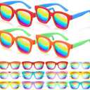 Relaxweex 12 Set Summer Gifts for Kid Neon Sunglasses Party Favors with Card Pool Graduation End of The Year Supplies(Summer,Classic)