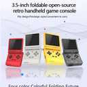 Powkiddy V90S Retro Handheld Console - 10,000+ Preloaded Games, Foldable Clamshell Design, 3.5" IPS Screen, 4-6 Hour Battery, Dual TF Slots (Gray)