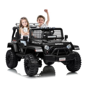 GAOMON - 24V 2-Seater Kids Electric Truck with Parent Remote Control, 100Min Ride-on Car, 4WD Dual Motor, 2 Speeds - Black