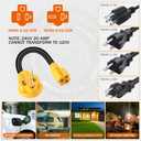 Tellegloww 6-50P to 6-20/15R or 5-20/15R Welder EV Adapter Cord Compatible with NEMA 50 Amp 3 Prong 240V to 20/15 Amp 3 Prong 240V 6-20/15R or 5-20/15R T Blade for Welder EV Charger, 12 AWG, 1FT