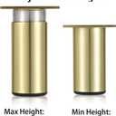 BSTKEY 4Pcs 3 Inch Aluminum Alloy Furniture Cabinet Legs - Adjustable Replacement Legs for Furniture Cabinet Foot Legs Sofa Bed Desk Table Feet Support, Gold