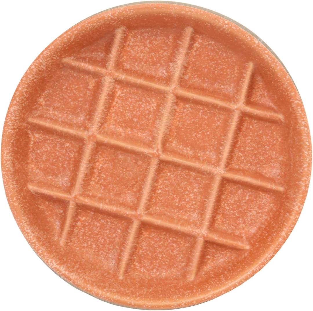 Ceramic Slow Feeder Cat Bowl, 6 Inch Shallow, Whisker Friendly, Dishwasher Safe (Orange)