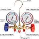 R410A Manifold Gauge Set, 3 Way AC Diagnostic Manifold Gauge Set for R410a R22 R134a R404a Refrigerant,Automotive AC Manifold R410a Adapters,with 3ft Hoses