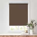 LazBlinds No Tools No Drill Cordless Roller Shades, 100% Blackout Roller Blinds for Windows, Thermal Insulated UV Protection Waterproof Roll Up Window Blinds and Shades, 36'' W x 72'' H, Brown