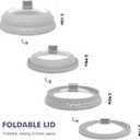 Microwave Splatter Cover Glass Cover Guard Lid with Collapsible Silicone for Food Pot Plate Cover 11.8 inch Light Grey