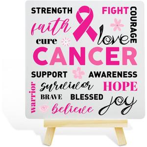 5 x Breast Cancer Survivor Gifts for Women Men, Fight Cancer Fighter Support Survivor Encouragement Gifts, Cancer Awareness Gifts, Fight Cancer Survivor Support Decor, Cancer Support Awareness