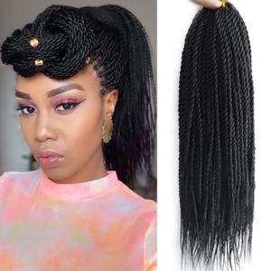 VIOLET Senegalese Twist Crochet Hair For Kids Black Women 14 Inch Pretwisted Short Crochet Hair 20 Strands A Pack Crochet Braids For Black Women 9 Packs (14 Inch,1B)
