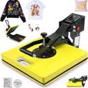 AKEYDIY Heat Press 15x15, Large Heat Press Machine for Tshirts (Yellow)