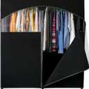 HOLDN STORAGE Portable Wardrobe Closet - 65 lb Large Capacity, Internal Heavy Duty Metal Rod, Zipper & Clear Window, Durable Clothes Organizer, Tool-Free Easy Assembly, Black Canvas Cover