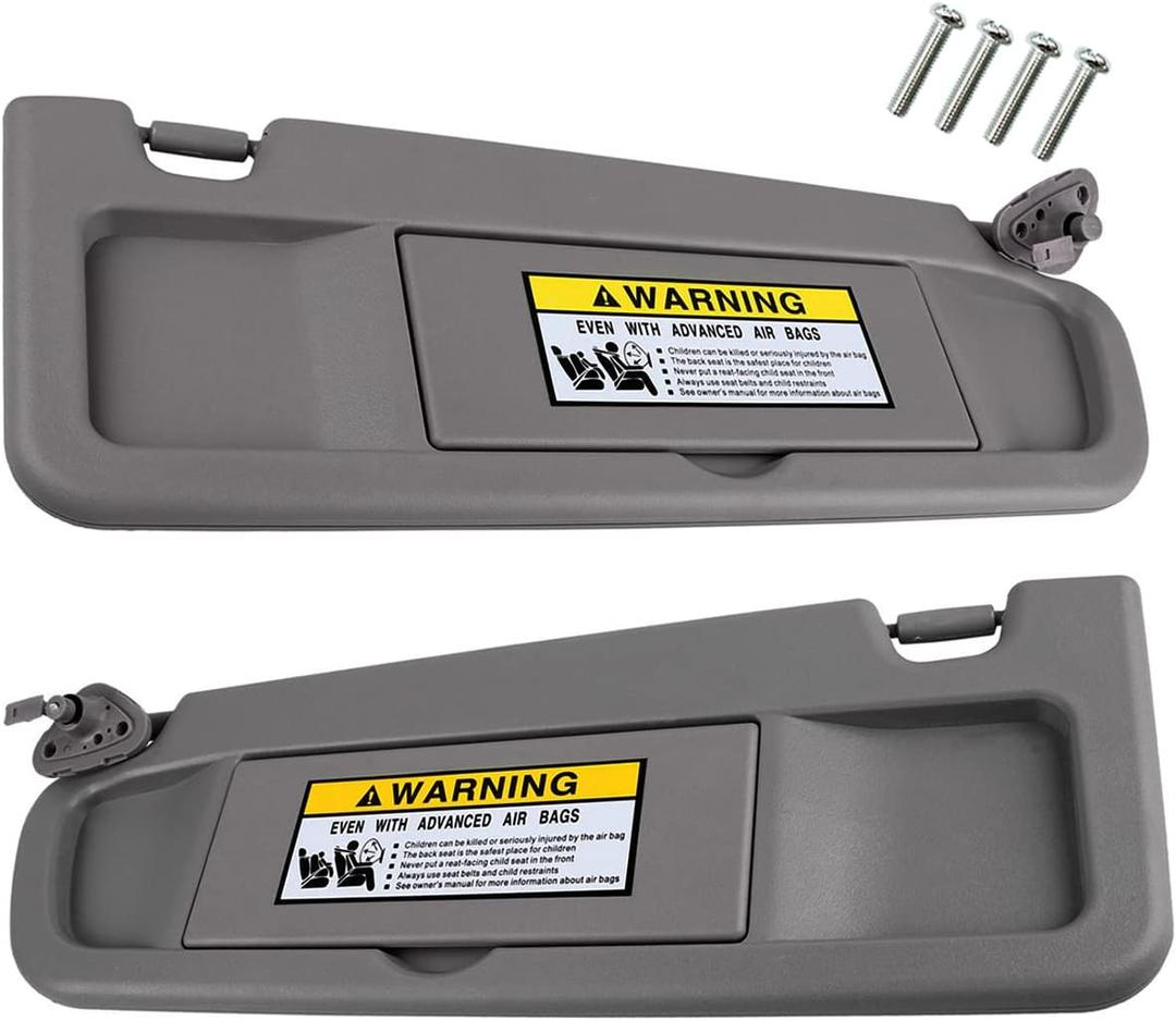 Left Driver and Right Passenger Side Sun Visor Atlas Gray Compatible with Honda Civic 2006 2007 2008 2009 2010 2011 Replaces # 83280-SNA-A01ZA 83230-SNA-A01ZA