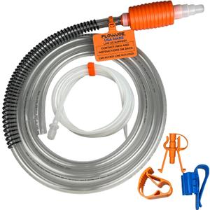 FlowJoe Handy Pump Fluid Transfer Siphon with Car Access Line - Made in USA with Live US Support - 14 Feet of Hose with Multiple Configurations - Moves 120 Gallons Per Hour