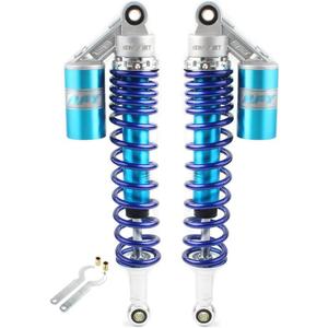Newsmarts 400mm 15.75" Motorbike Air Shock Absorbers Rear Nitrogen Suspension Universal Fit for HONDA for Suzuki for Yamaha for Kawasaki ATV Go Kart Quad Dirt Sport Bikes 125cc (Blue)