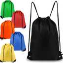 Drawstring Backpack 6Pcs Drawstring Gym Bags Black Draw String Bags Backpack for Sports, Gym, Travel, Swimming, Beach (6 Colors) (Multicolor)