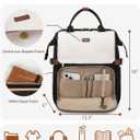 Bookbag for Women Laptop Backpack, Teacher Nurse Work Computer Bags with Cup Holder & USB Charger for Travel, School Bag College Backpack for Girls, BlackWhiteBrown
