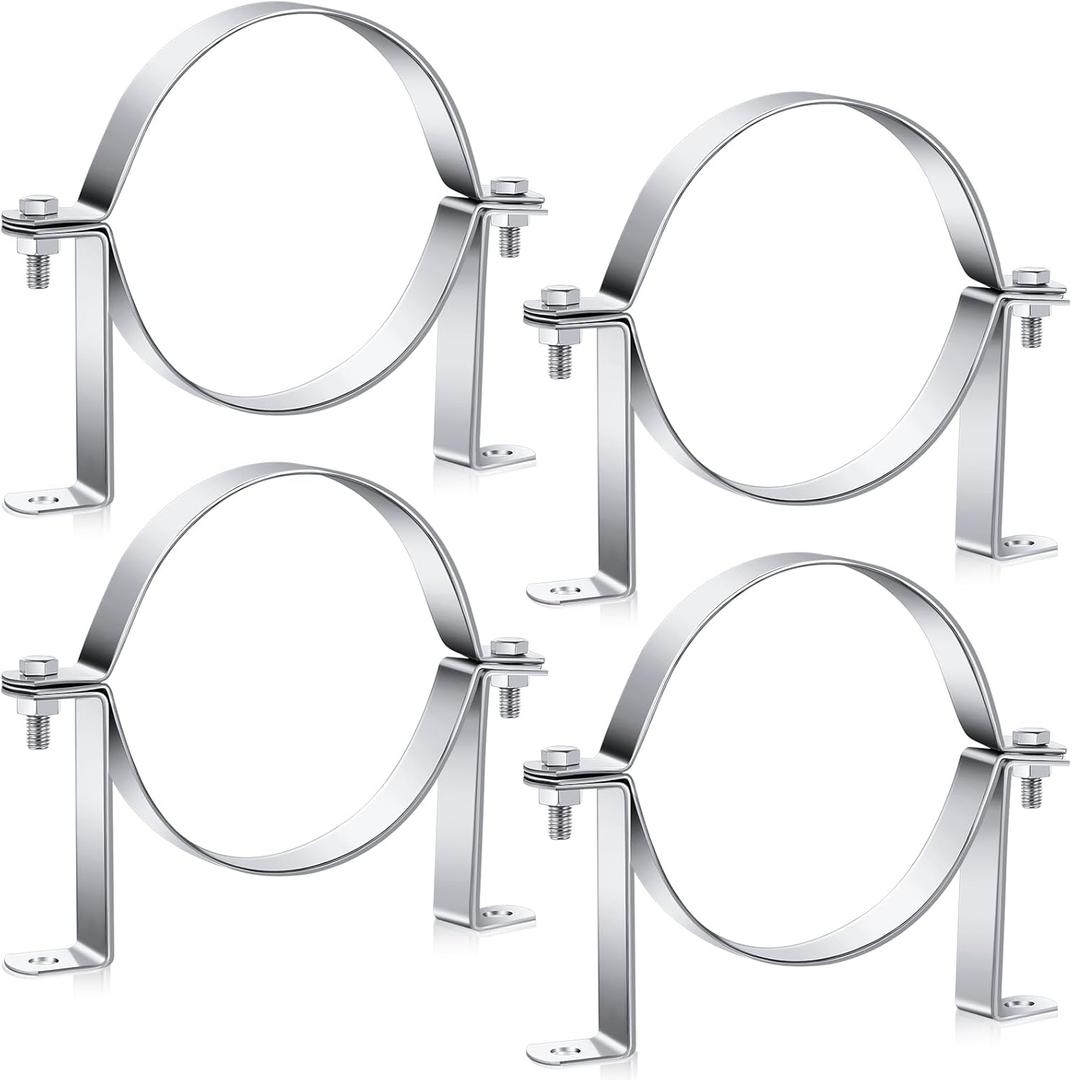 4 Pcs 6 Inch B Vent Wall Strap Round Gas Vent Pipe Strap Rigid Split Ring Hanger 4 Pcs 6 Inch B Vent Wall Strap Round Gas Vent Pipe Strap Rigid Split Ring Hanger