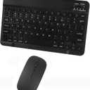Bluetooth Wireless Keyboard and Mouse Combo,Ultra-Slim Ergonomic Small Rechargeable Bluetooth Keyboard Mouse Set for Apple iPad iPhone Samsung Tablet Phone Android PC Computer Mac Smartphone (Black)