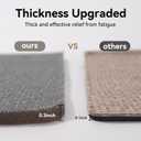 Long Kitchen Runner Rugs Sets of 2 PCS Non Slip Washable, Linen-Like 0.3" Thick Cushioned Absorbent Kitchen Mats for Floor, Mild Anti-Fatigue Sink Laundry Standing Mat, Gray 17"x30"+17"x71"