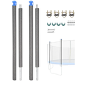 AW Universal Trampoline Replacement Enclosure Poles Accessories with Clamp and Hardware Fits Straight Pole Trampoline
