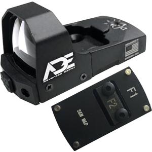 Ade Advanced Optics Mini RD3-006x Green Dot Reflex Sight + Optic Mounting Plate for SW Smith Wesson MP/MP 2.0 Shield SD9VE, SD40VE Pistol and Also a Standard Picatinny Mount  Compact Reflex Optic