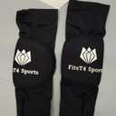 FitsT4 Sports Volleyball Arm Sleeves for Girls Passing Forearm Sleeves with Protection Pads and Thumbhole for Youth (10", Black)