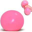 Giant Squishy Stress Balls for Kids and Adults - 4-Inch Jumbo Squishy Toys Dough Stress Ball, Stretchy Squeeze Fidget Toys for Boys, Girls, Birthday Gift, Easter Basket Stuffers (Pink)
