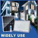 500W LED Solar Flood Lights, 35000MAH 8000K Street Flood Light Outdoor IP66 Waterproof with Remote Control Security Lighting for Parking Lot, Yard, Garden, Swimming Pool, Pathway