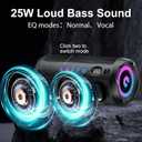 Coioc Portable Bluetooth Speaker, Bluetooth 5.4 Speaker, Dual Speaker with LED Display, Deep Bass,30H Playtime, Colorful RGB Lights,IPX7 Waterproof,TWS pairing for Outdoor/Home/Party/Travel,Gift Ideas
